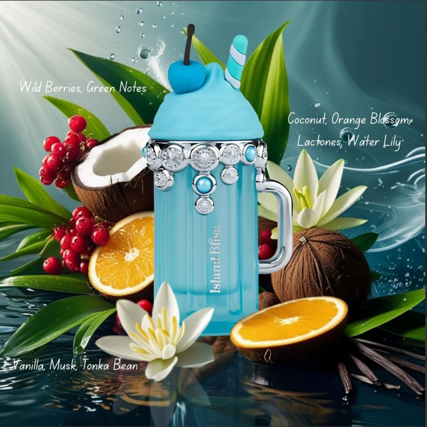 Island Bliss Eau de Parfum Spray 100ml (3.4 oz) by Armaf Delights | A Tropical Serenade of Berries & Cream