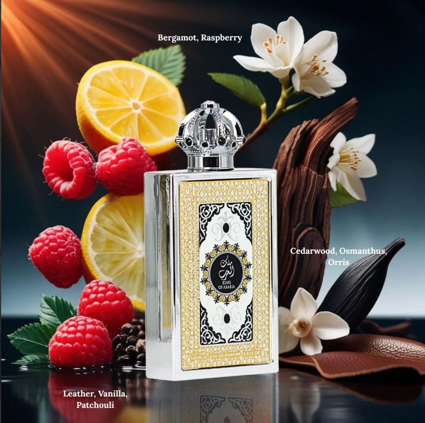 King of Arabia Eau De Parfum Spray 100ml (3.4 oz) by Lattafa Pride | Crown Yourself in Citrus, Leather & Vanilla